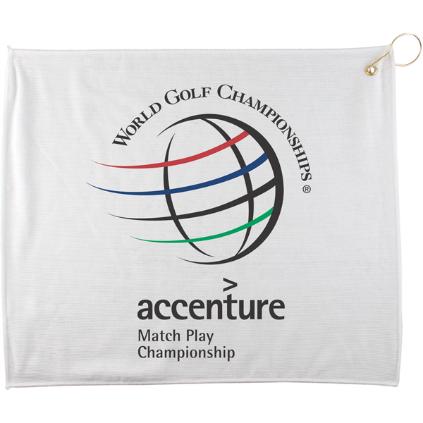 15" X 18" Polyester Blend White Golf Towel W G&h - 15" X 18" Polyester Blend White Golf Towel W G&h - Image 0 of 1