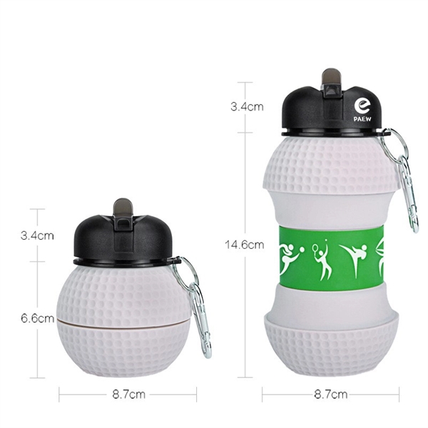 Silicone Golf Shape Collapsible Water Bottle - Silicone Golf Shape Collapsible Water Bottle - Image 0 of 1