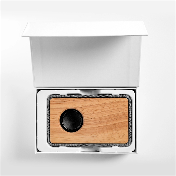 Wood and Fabric Bluetooth Speaker - Wood and Fabric Bluetooth Speaker - Image 2 of 2