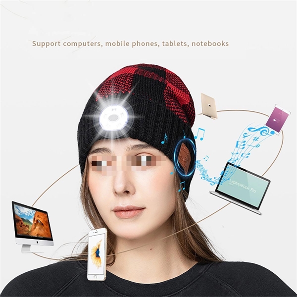 Bluetooth Beanie With Head Light - Bluetooth Beanie With Head Light - Image 4 of 5