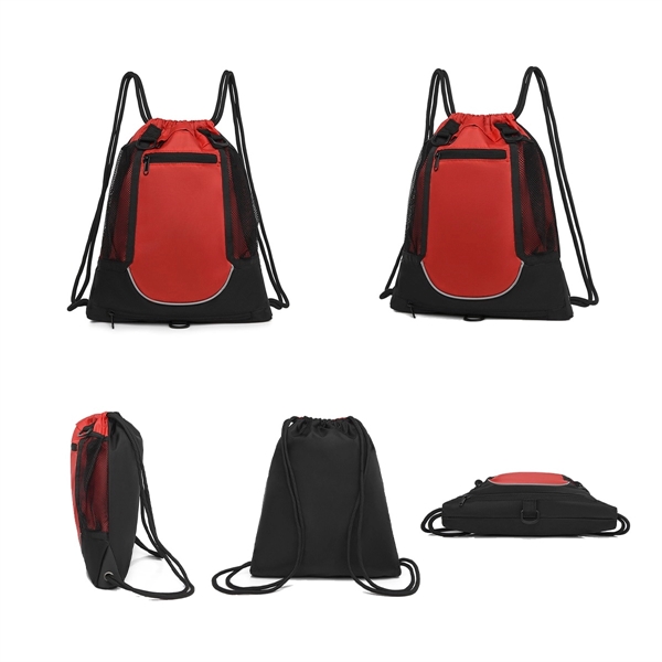 Basketball Drawstring Gym Backpack - Basketball Drawstring Gym Backpack - Image 2 of 2