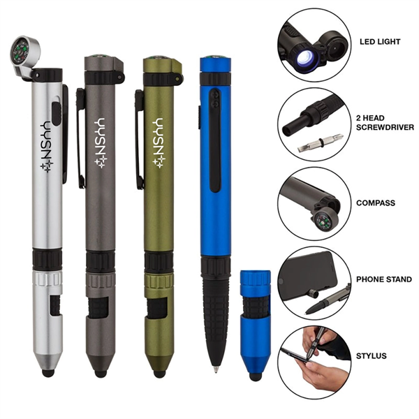Outdoor Multi-Tool Pen With LED Light - Outdoor Multi-Tool Pen With LED Light - Image 0 of 3