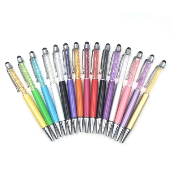 Crystal Ballpoint Stylus Pen with Glitter Diamond - Crystal Ballpoint Stylus Pen with Glitter Diamond - Image 4 of 4