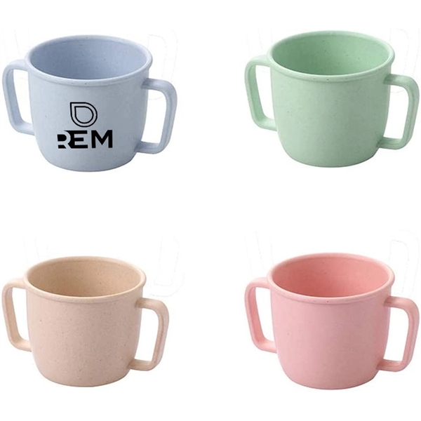 Bamboo Fiber Plastic Double Handgrip Water Mug For Kids - Bamboo Fiber Plastic Double Handgrip Water Mug For Kids - Image 0 of 1