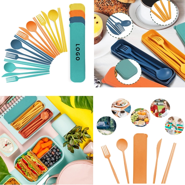 Portable Wheat Straw Cutlery Reusable Travel Utensils - Portable Wheat Straw Cutlery Reusable Travel Utensils - Image 0 of 0