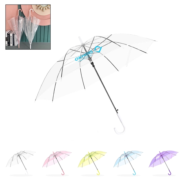 Clear Auto Open Stick Umbrella - Clear Auto Open Stick Umbrella - Image 0 of 2