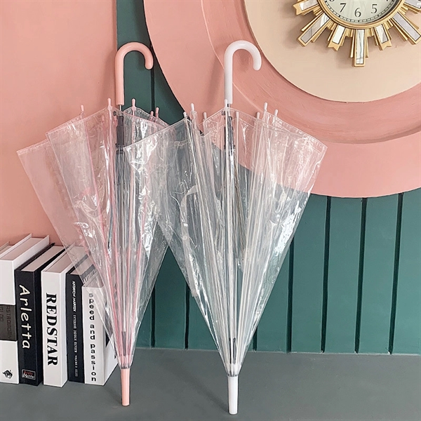 Clear Auto Open Stick Umbrella - Clear Auto Open Stick Umbrella - Image 2 of 2