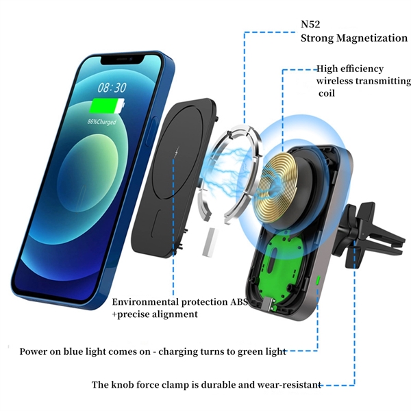 Air Vent Wireless Charger Car Phone Holder - Air Vent Wireless Charger Car Phone Holder - Image 1 of 3