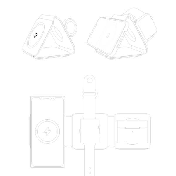 Chi-Charge Stack 3-in-1 Fast Charge Mat for Apple & Android - Chi-Charge Stack 3-in-1 Fast Charge Mat for Apple & Android - Image 8 of 32