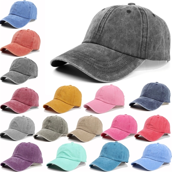 Unisex Vintage Washed Distressed Baseball Hats Caps - Unisex Vintage Washed Distressed Baseball Hats Caps - Image 0 of 1