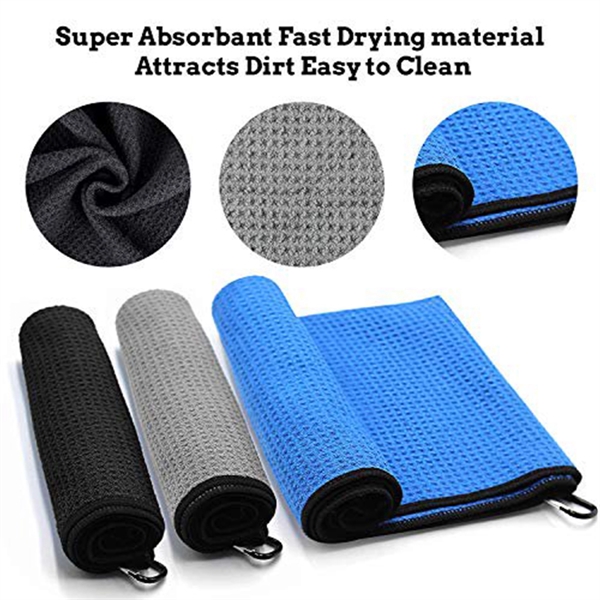 15.7x23.6 inch Microfiber Golf Towel - 15.7x23.6 inch Microfiber Golf Towel - Image 2 of 5