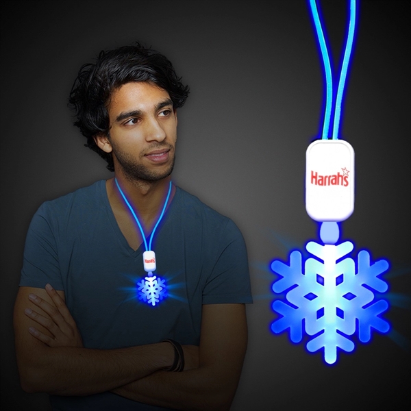 Blue LED Snowflake Necklace with Extra Large Pendant - Blue LED Snowflake Necklace with Extra Large Pendant - Image 0 of 0