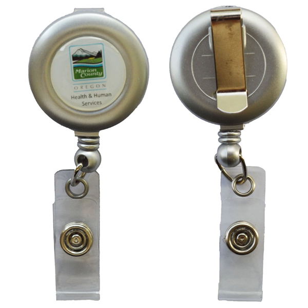 Electroplate Round Badge Reel Holder w/ Belt Clip - Electroplate Round Badge Reel Holder w/ Belt Clip - Image 0 of 2