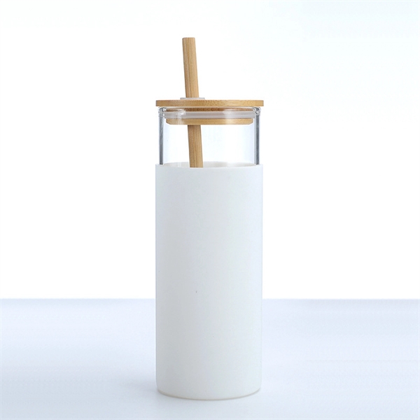 17 Oz. Glass Water Bottle with Bamboo Lid & Straw - 17 Oz. Glass Water Bottle with Bamboo Lid & Straw - Image 11 of 11