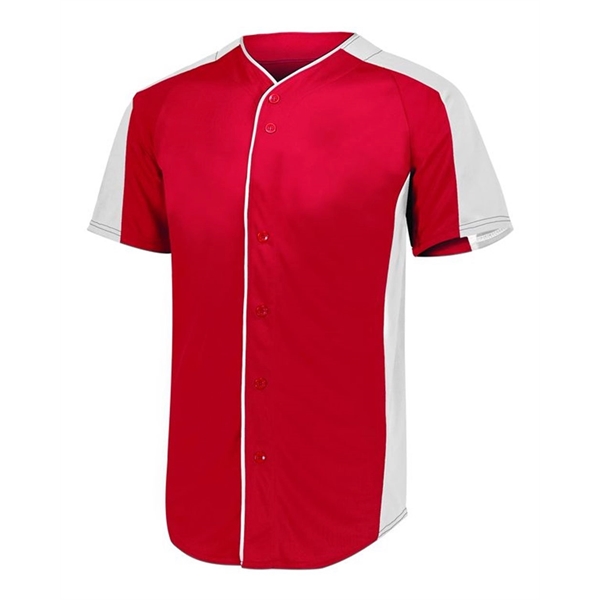 Augusta Sportswear Youth Full Button Baseball Jersey - Augusta Sportswear Youth Full Button Baseball Jersey - Image 6 of 10