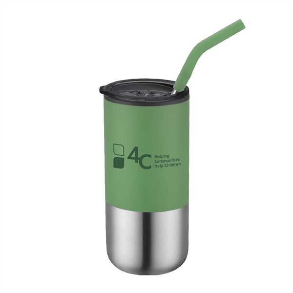 16 oz. Travel Stainless Insulated Coffee Cup w/ Lid & Straw - 16 oz. Travel Stainless Insulated Coffee Cup w/ Lid & Straw - Image 4 of 13