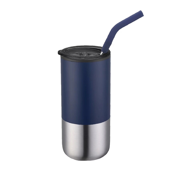 16 oz. Travel Stainless Insulated Coffee Cup w/ Lid & Straw - 16 oz. Travel Stainless Insulated Coffee Cup w/ Lid & Straw - Image 8 of 13