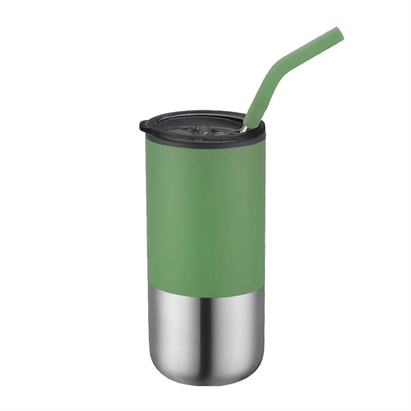 16 oz. Travel Stainless Insulated Coffee Cup w/ Lid & Straw - 16 oz. Travel Stainless Insulated Coffee Cup w/ Lid & Straw - Image 10 of 13