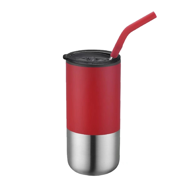 16 oz. Travel Stainless Insulated Coffee Cup w/ Lid & Straw - 16 oz. Travel Stainless Insulated Coffee Cup w/ Lid & Straw - Image 12 of 13