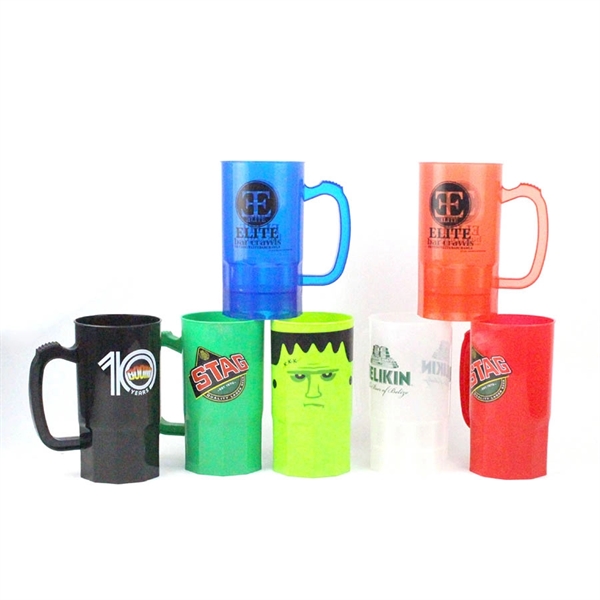 Large Capacity Plastic Beverage Beer Stein Mug With Handle - Large Capacity Plastic Beverage Beer Stein Mug With Handle - Image 1 of 7