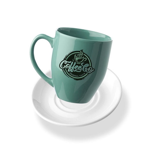 16 oz. Bistro Glossy Coffee Mugs with Ceramic Coaster - 16 oz. Bistro Glossy Coffee Mugs with Ceramic Coaster - Image 18 of 20