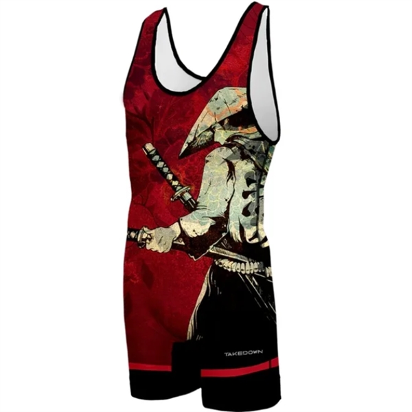 Sublimated Elite Wrestling Singlet - Sublimated Elite Wrestling Singlet - Image 2 of 3