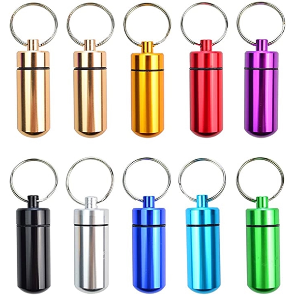 Waterproof Aluminum Pill Box Case Keychain Container - Waterproof Aluminum Pill Box Case Keychain Container - Image 0 of 0