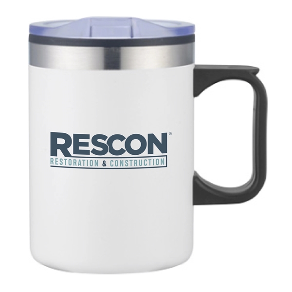 14 oz Stainless Coffee Cup Mug w/ Lid Handle - 14 oz Stainless Coffee Cup Mug w/ Lid Handle - Image 5 of 9