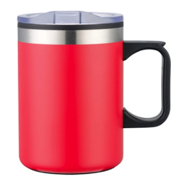 14 oz Stainless Coffee Cup Mug w/ Lid Handle - 14 oz Stainless Coffee Cup Mug w/ Lid Handle - Image 8 of 9