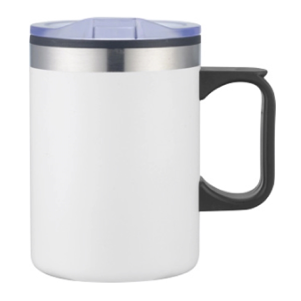 14 oz Stainless Coffee Cup Mug w/ Lid Handle - 14 oz Stainless Coffee Cup Mug w/ Lid Handle - Image 9 of 9