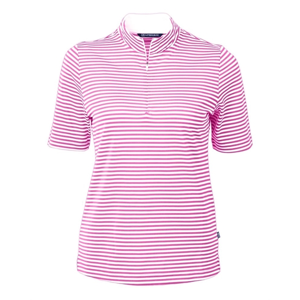 Cutter & Buck Virtue Eco Pique Stripe Recycled Womens Top - Cutter & Buck Virtue Eco Pique Stripe Recycled Womens Top - Image 0 of 11