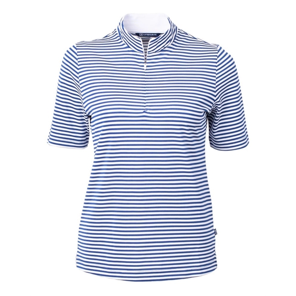 Cutter & Buck Virtue Eco Pique Stripe Recycled Womens Top - Cutter & Buck Virtue Eco Pique Stripe Recycled Womens Top - Image 3 of 11
