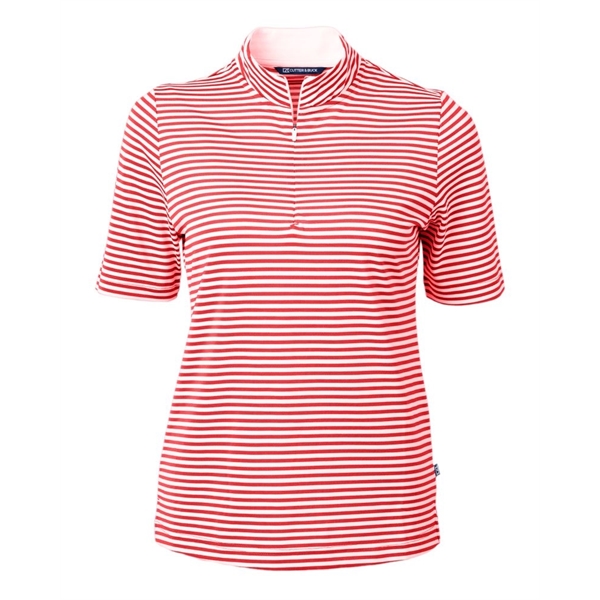 Cutter & Buck Virtue Eco Pique Stripe Recycled Womens Top - Cutter & Buck Virtue Eco Pique Stripe Recycled Womens Top - Image 4 of 11