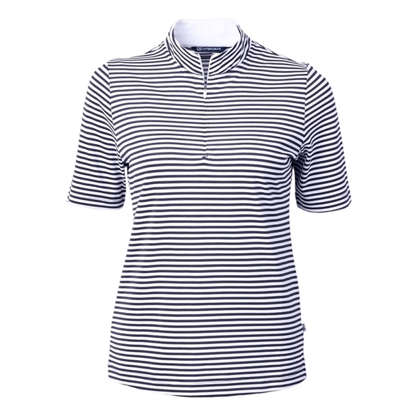 Cutter & Buck Virtue Eco Pique Stripe Recycled Womens Top - Cutter & Buck Virtue Eco Pique Stripe Recycled Womens Top - Image 5 of 11