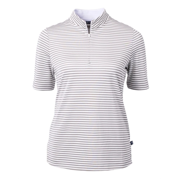 Cutter & Buck Virtue Eco Pique Stripe Recycled Womens Top - Cutter & Buck Virtue Eco Pique Stripe Recycled Womens Top - Image 6 of 11