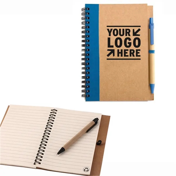 Kraft Paper Spiral Notebook & Pen Set - Kraft Paper Spiral Notebook & Pen Set - Image 1 of 1