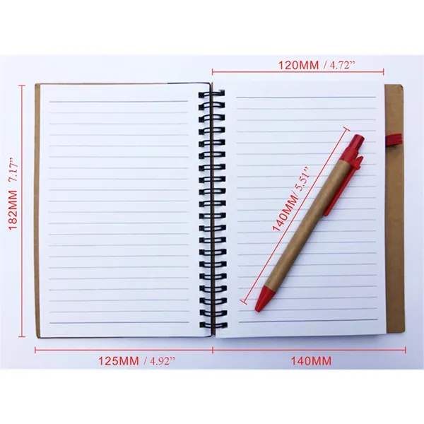 Kraft Paper Spiral Notebook & Pen Set - Kraft Paper Spiral Notebook & Pen Set - Image 0 of 1