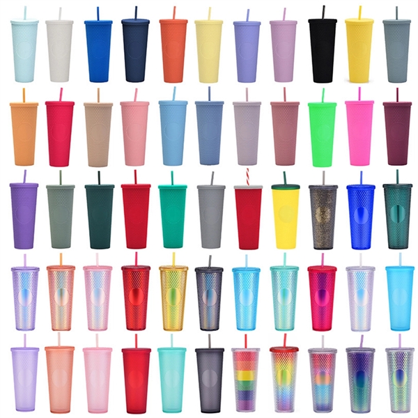 Double Walled Cups 24Oz Fully Studded Tumbler With Lid - Double Walled Cups 24Oz Fully Studded Tumbler With Lid - Image 2 of 2
