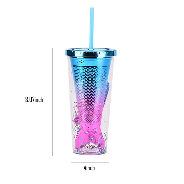 Double-layer Plastic Mermaid Mug - Double-layer Plastic Mermaid Mug - Image 1 of 3