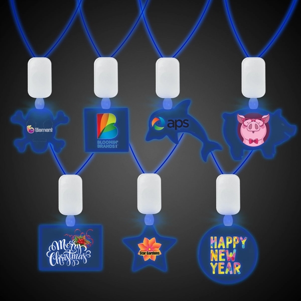 Clear Plastic Necklace with Plastic Medallion and Blue LEDS - Clear Plastic Necklace with Plastic Medallion and Blue LEDS - Image 0 of 0