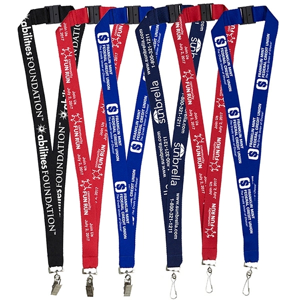 1" Silkscreen Lanyard with Breakaway Release - Domestic - 1" Silkscreen Lanyard with Breakaway Release - Domestic - Image 0 of 9