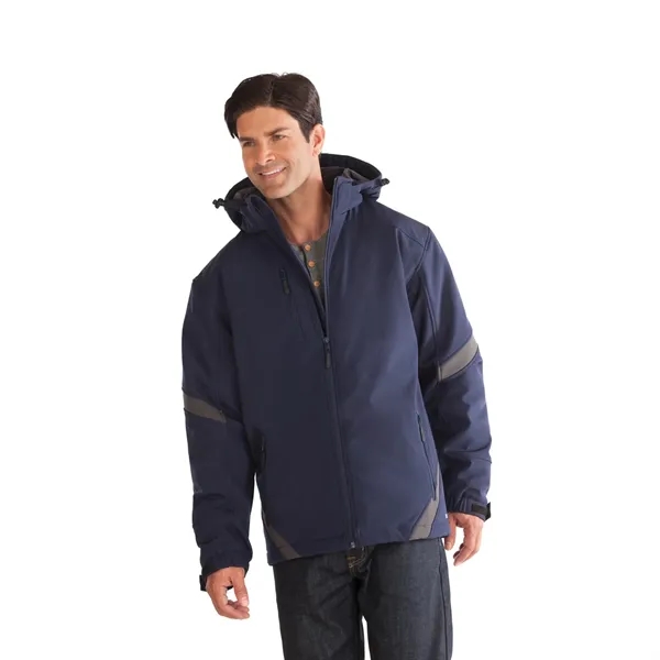 Men's Insulated Soft Shell Jacket with Detachable Hood - Men's Insulated Soft Shell Jacket with Detachable Hood - Image 0 of 1