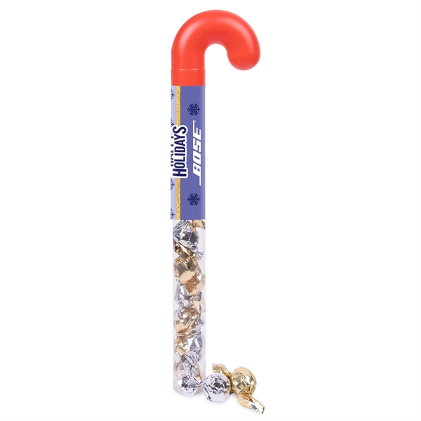 Holiday Candy Cane Shape Tube -Twist Wrap Chocolate Truffles