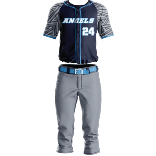 Youth Sublimated Elite Full Buttoned Down Baseball Uniform - Youth Sublimated Elite Full Buttoned Down Baseball Uniform - Image 2 of 3