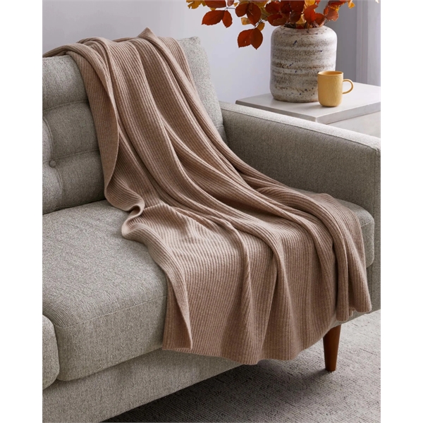 Ribbed Knit 100% Cashmere Throw - Ribbed Knit 100% Cashmere Throw - Image 0 of 3