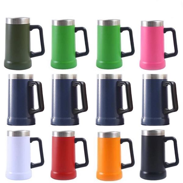 24 oz Classic Insulated Beer Stein Party Mug Tumbler - 24 oz Classic Insulated Beer Stein Party Mug Tumbler - Image 0 of 4