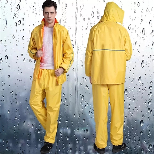 Custom Industrial Traffic PVC Rain Jackets Adult Raincoat - Custom Industrial Traffic PVC Rain Jackets Adult Raincoat - Image 1 of 3