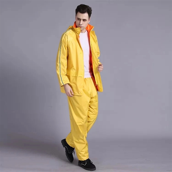 Custom Industrial Traffic PVC Rain Jackets Adult Raincoat - Custom Industrial Traffic PVC Rain Jackets Adult Raincoat - Image 3 of 3