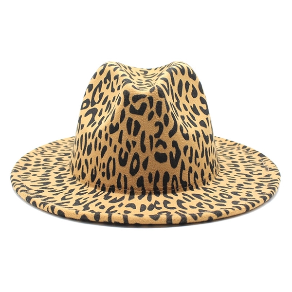 Leopard Woolen Fedora Hat - Leopard Woolen Fedora Hat - Image 1 of 1