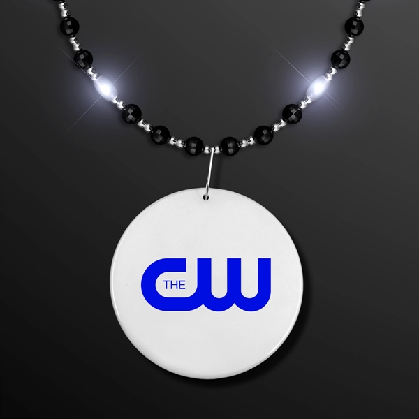 Black Tie Light Beads With Medallion - Black Tie Light Beads With Medallion - Image 0 of 2